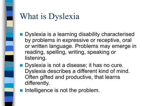 Definition of Dyslexia .